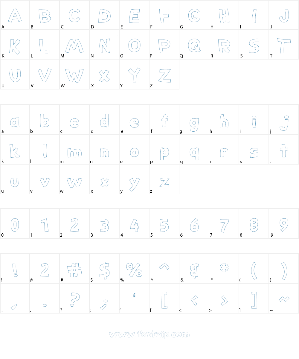 Jones Outline Font Character